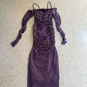 ✨Lavender cold shoulder long dress